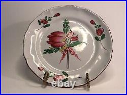 Antique Old Strasbourg Handpainted Faience Plate c. Mid-1800s