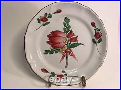 Antique Old Strasbourg Handpainted Faience Plate c. Mid-1800s