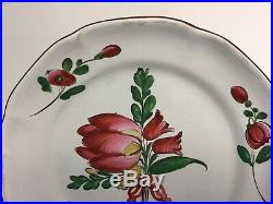 Antique Old Strasbourg Handpainted Faience Plate c. Mid-1800s