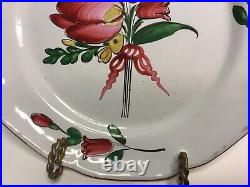 Antique Old Strasbourg Handpainted Faience Plate c. Mid-1800s