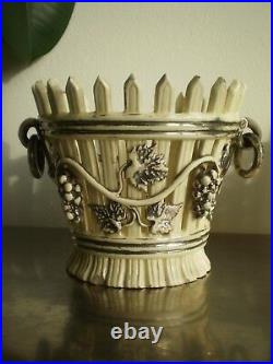 Antique Pair Planter Faience Of Langeais XIX ° Th Ceramic Deco Art Table