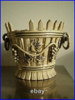 Antique Pair Planter Faience Of Langeais XIX ° Th Ceramic Deco Art Table