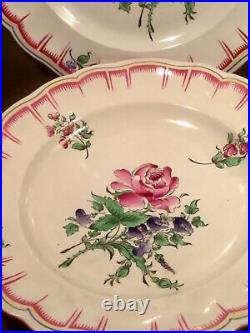 Antique Pair of Hand Painted French Faience Plates c. 1890-1920