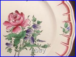 Antique Pair of Hand Painted French Faience Plates c. 1890-1920