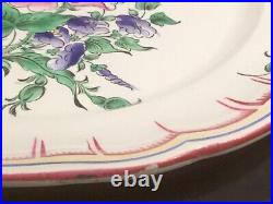 Antique Pair of Hand Painted French Faience Plates c. 1890-1920