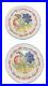 Antique-Pr-2-Floral-French-Italian-Faience-Floral-Bouquet-Plates-Italy-8-7-8-01-ogpe