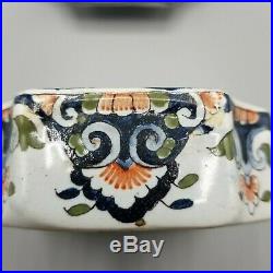 Antique Quimper Honfleur Ceramic Pottery Lidded Trinket Box French Faience