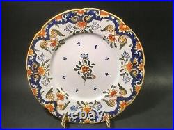 Antique Rouen French Faience Wall Plate c. 1913-1935