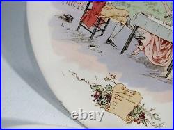Antique SARREQUEMINES Utzscheneider 6 Character Illustrated WALL PLATES Faience