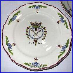 Antique Saint Armand Faience Plate Bastille Day Hand Painted 1930s French read