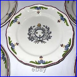 Antique Saint Armand Faience Plate Bastille Day Hand Painted 1930s French read