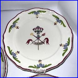 Antique Saint Armand Faience Plate Bastille Day Hand Painted 1930s French read