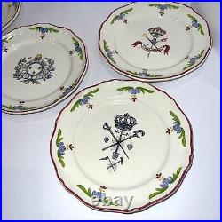 Antique Saint Armand Faience Plate Bastille Day Hand Painted 1930s French read