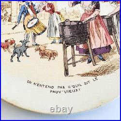 Antique Sarreguemines French Talking Plate Revolution France