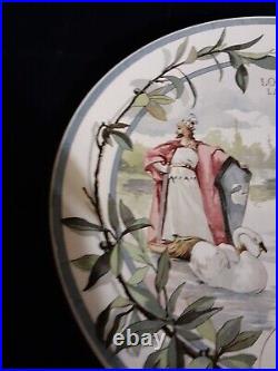 Antique Sarreguemines Lohengrin Opera Plate 8.75 D