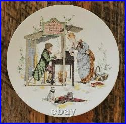 Antique Sarreguemines Story Plates Froment Richard Faience Pottery (lot of 5)