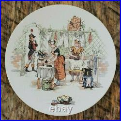 Antique Sarreguemines Story Plates Froment Richard Faience Pottery (lot of 5)