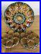 Antique-Set-French-Sarreguemines-Majolica-6-Oyster-Plates-Platter-01-yamh