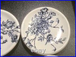 Antique Set of 4 French Faience Rose Floral Butter Pats c. 1800's