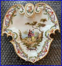 Antique Soft Paste Faience French Courting Polychrome Plaques, Lille 1767
