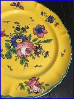 Antique Stunning Hand Painted French Faience Flowers Villeroy & Boch