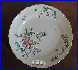 Antique Veuve Perrin French Faience Tin Glaze Pottery Dinner Plate 18th century