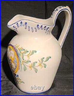 Antique/Vintage French Faience Pottery Pitcher & Egg Shaped Jar