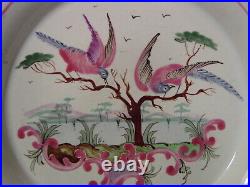 Aprey French Faience Plate Exotic Birds c. 1765 18thc France Antique Porcelain