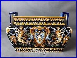 Beautiful Antique Faience French 10 Planter in Renaissance Taste