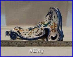 Beautiful Antique French Faience CA Alcide Chaumeil Wall Shelf c1900