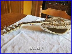 Beautiful French Faience Mandolin Imperial France Decor Main Rare To Find