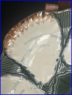 Beautiful Oyster plate French Majolica LONGCHAMP design Bord de mer 1880