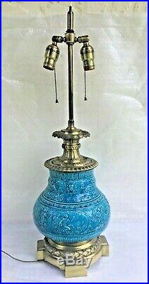 Beautiful Théodore Deck Style French Faience Ormulu mounted Lamp
