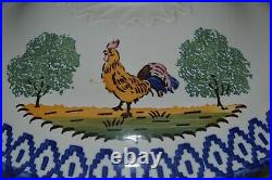 Beautiful Tureen Antique Faience St Clement Decor Au Rooster