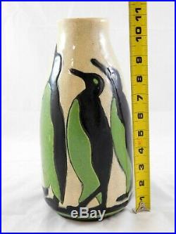 Boch Freres Keramis Charles Catteau Art Deco Penguin Vase Faience Ceramic 1927