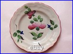 Butter Pat Antique Hand Painted French Faience Butter Pat c1800-1880