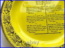 C. 1800 Yellow French Tin Glaze Earthenware Faience Plate-creil-montereau