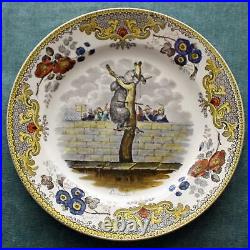 C. 1820 Antique French Faience Creil Plate, L'ours Martin Bear Martin