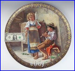 C. 1880 LARGE 2050cm Creil & Montereau Portrait Charger French Faience Porcelain