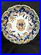 C-19th-Antique-Vintage-French-France-Rouen-Heraldic-Armorial-Faience-Plate-01-ugh