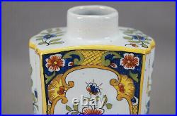 Charles Fourmaintraux Desvres Hand Painted French Faience Tea Caddy C. 1863-1900