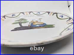 Charming Antique French Faience Plate / Early 19th C / 9.25 Diameter (B)