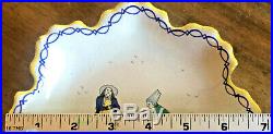 Charming Antique French Quimper Majolica Faience Plate Marked Hb Only, 1883-1895