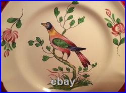 Colorful Bird in Tree Hand Painted French Faience Plate c1976