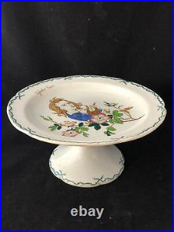 Creil And Montereau Rosehip Poetry Antique French Faience Compotier