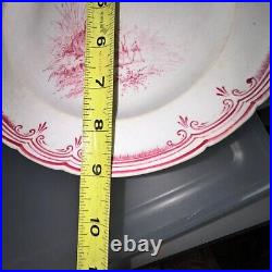 Creil et Montereau Faience Antique Plates Set of FIVE 9 Salad Plates