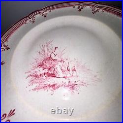 Creil et Montereau Faience Antique Plates Set of FIVE 9 Salad Plates