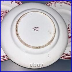 Creil et Montereau Faience Vintage Plates Set of FOUR 8-1/4 Salad Plates