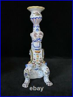 DRAGON CANDLESTICK HOLDER #2 Geo Martel Desvres French Faience 9.8 in. C1920