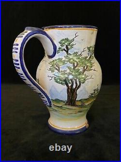 E. GEORGES JUG Mansion House Dwarves Jacques Callot- Nevers French Faience c1910